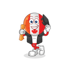 canada graduation vector. cartoon character