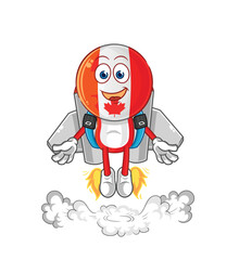 canada with jetpack mascot. cartoon vector
