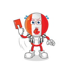 canada referee with red card illustration. character vector