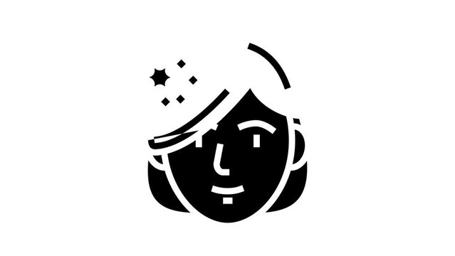 hairstyle fashion glyph icon animation