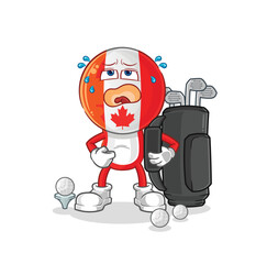 canada with golf equipment. cartoon mascot vector