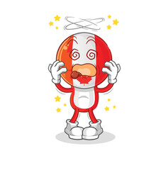 canada dizzy head mascot. cartoon vector