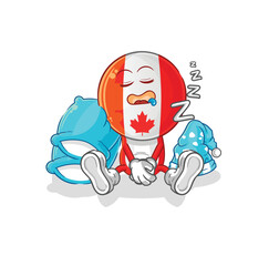 canada sleeping character. cartoon mascot vector