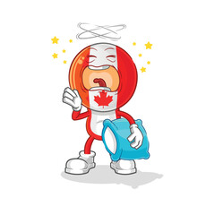 canada yawn character. cartoon mascot vector