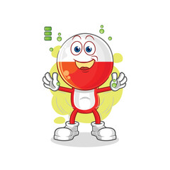 Obraz premium poland full battery character. cartoon mascot vector