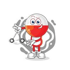 poland hypnotizing cartoon. cartoon mascot vector