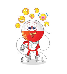 poland laugh and mock character. cartoon mascot vector