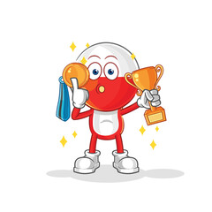 poland winner with trophie. cartoon character