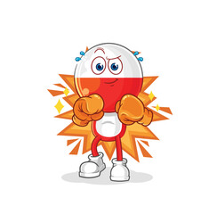 poland boxer character. cartoon mascot vector