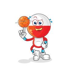 poland playing basket ball mascot. cartoon vector