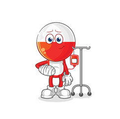 poland sick in IV illustration. character vector
