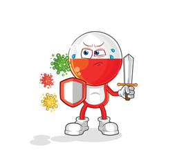 poland against viruses cartoon. cartoon mascot vector