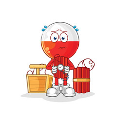 poland holding dynamite character. cartoon mascot vector