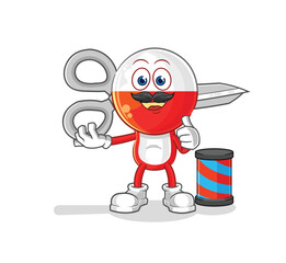 poland barber cartoon. cartoon mascot vector