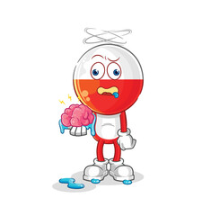 poland no brain vector. cartoon character