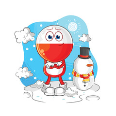 poland in cold winter character. cartoon mascot vector