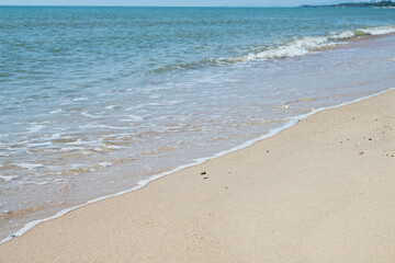 sea and sand with blue sky, natural background