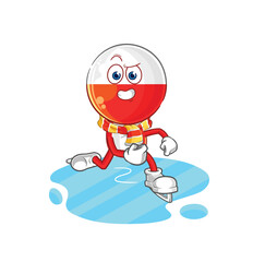 poland ice skiing cartoon. character mascot vector