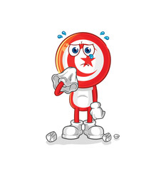 tunisia cry with a tissue. cartoon mascot vector