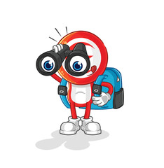 tunisia with binoculars character. cartoon mascot vector