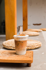 Dalgona Coffee at home korea style,Korean coffee in seoul korea.