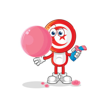recommend clip art: tunisia chewing gum vector. cartoon character