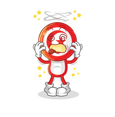 tunisia dizzy head mascot. cartoon vector