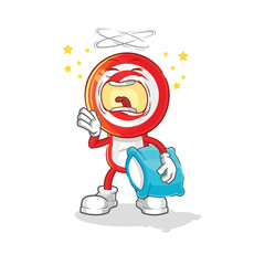 tunisia yawn character. cartoon mascot vector