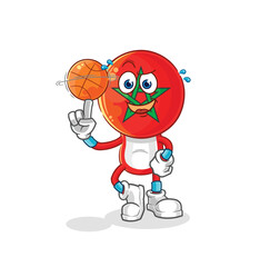 Obraz premium morocco playing basket ball mascot. cartoon vector