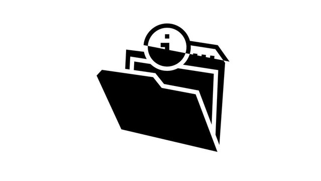 information folder line icon animation