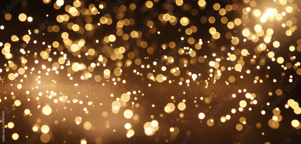 Wall mural background of warm glitter, particle effect. backdrop with copy space, graphic elements for design l