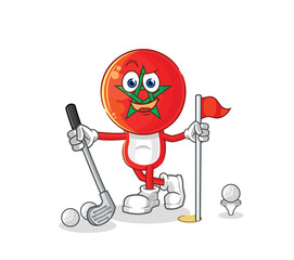 morocco playing golf vector. cartoon character