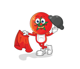 morocco matador with red cloth illustration. character vector