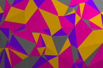 Abstract multicolor mosaic backdrop. Geometric low polygonal background. Design element for posters, business cards, presentations layouts, showcases. Raster clip art.