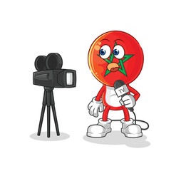 morocco tv reporter cartoon. cartoon mascot vector