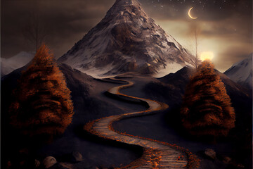 A pathway through the mountains