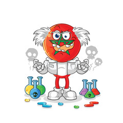 morocco mad scientist illustration. character vector