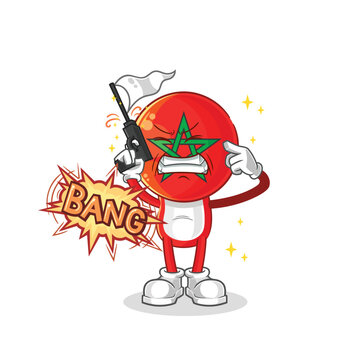 morocco warning shot mascot. cartoon vector
