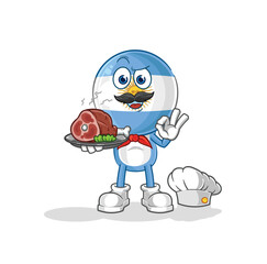 argentina chef with meat mascot. cartoon vector