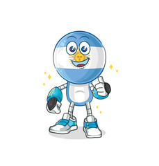 Fototapeta premium argentina robot character. cartoon mascot vector