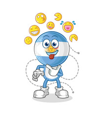 argentina laugh and mock character. cartoon mascot vector