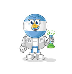 argentina scientist character. cartoon mascot vector