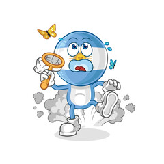 argentina catch butterfly illustration. character vector