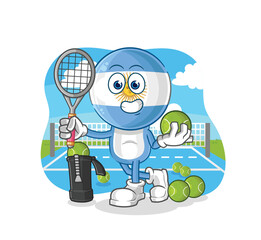 argentina plays tennis illustration. character vector