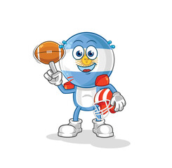 argentina playing rugby character. cartoon mascot vector