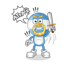 argentina knights attack with sword. cartoon mascot vector