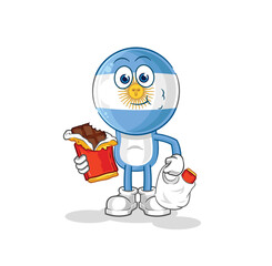 argentina eat chocolate mascot. cartoon vector