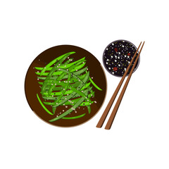 Chinese Garlic Green Beans, vector illustration