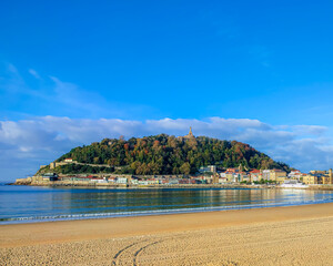 Fototapeta premium View to Urgull in San Sebastian Spain.