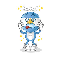 argentina dizzy head mascot. cartoon vector